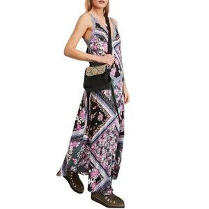 Free People Women's Stevie Printed Lace Trim Maxi Dress